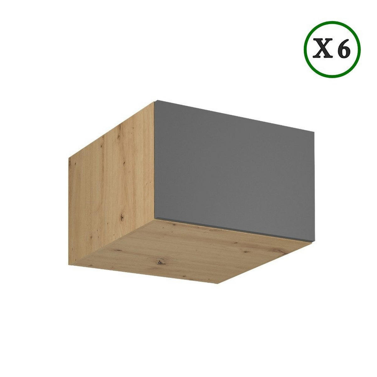 KÜCHENZEILE 360 cm - Langen K72-M360 in Grau/Matt - Schwarz/Grau, Holz/Metall (360/248/58cm)