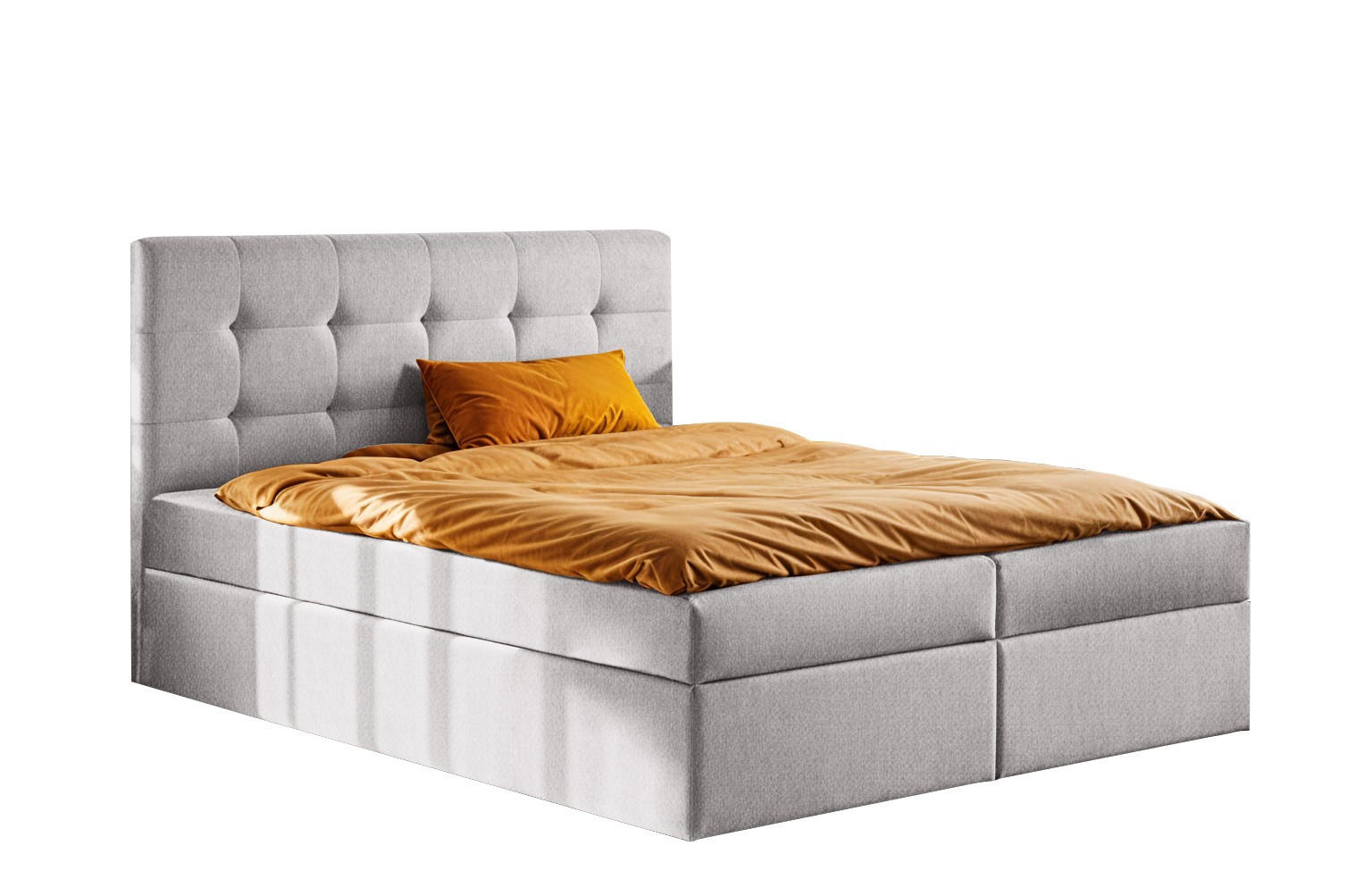 Kaiser Möbel KONTINENTÁLNÍ POSTEL s matrací a úložným prostorem LUDANO tkanina Soro Světle šedá 120x200 cm H2-Pocket