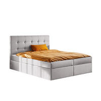 BOXBETT Mit Matratze Und Bettkasten LUDANO Stoff Soro Hellgrau 160x200 cm H2-Pocket - Hellgrau, Holz (120/200cm) - Kaiser Möbel