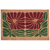 FUSSMATTE Bunt 50/80 cm Blume Kokosfasern Tanalian - Multicolor, Textil (50/80cm) - Beliani