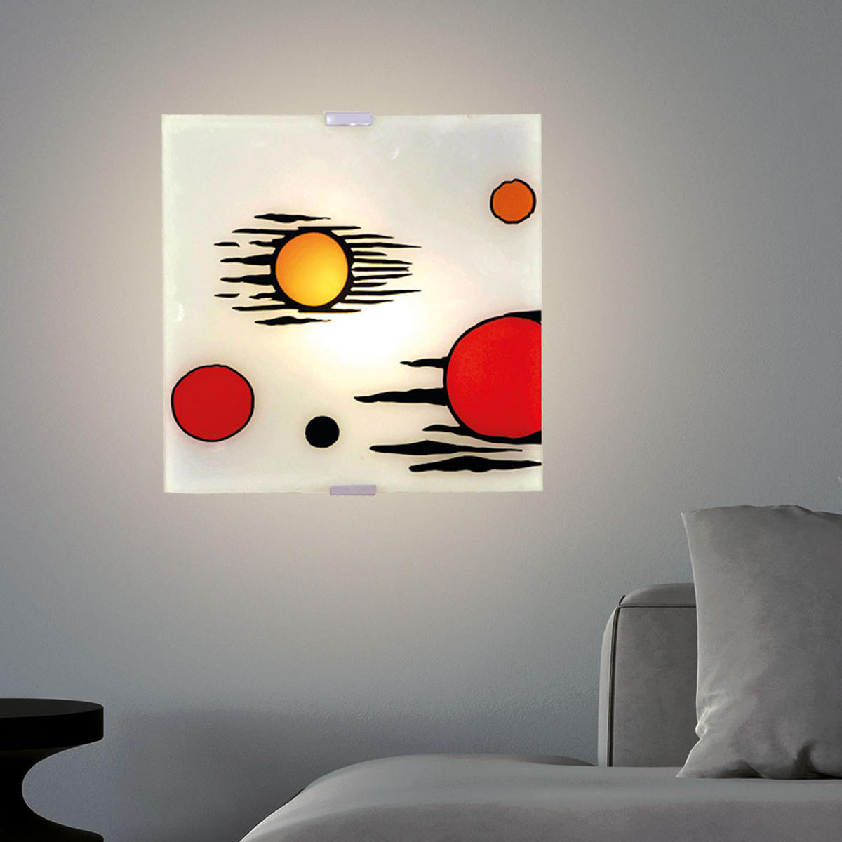 DECKENLEUCHTE Weiß satiniert - Weiß, Glas (29/29/6.5cm)