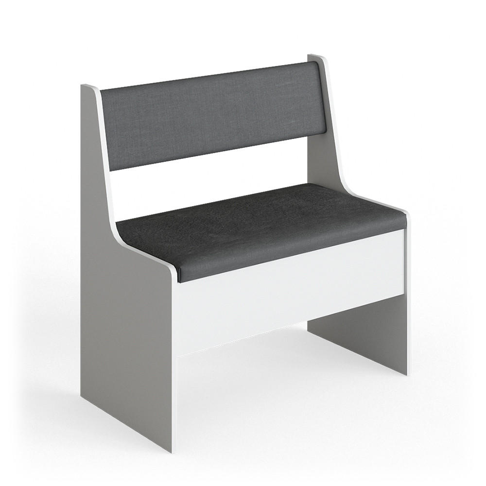 ESSZIMMER-ECKBANK Roman Weiß 76.6 x 41.5 cm - Anthrazit/Weiß, Holzwerkstoff (41.5/80/76.6cm) - Vicco