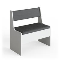 ESSZIMMER-ECKBANK Roman Weiß 76.6 x 41.5 cm - Anthrazit/Weiß, Holzwerkstoff (41.5/80/76.6cm) - Vicco