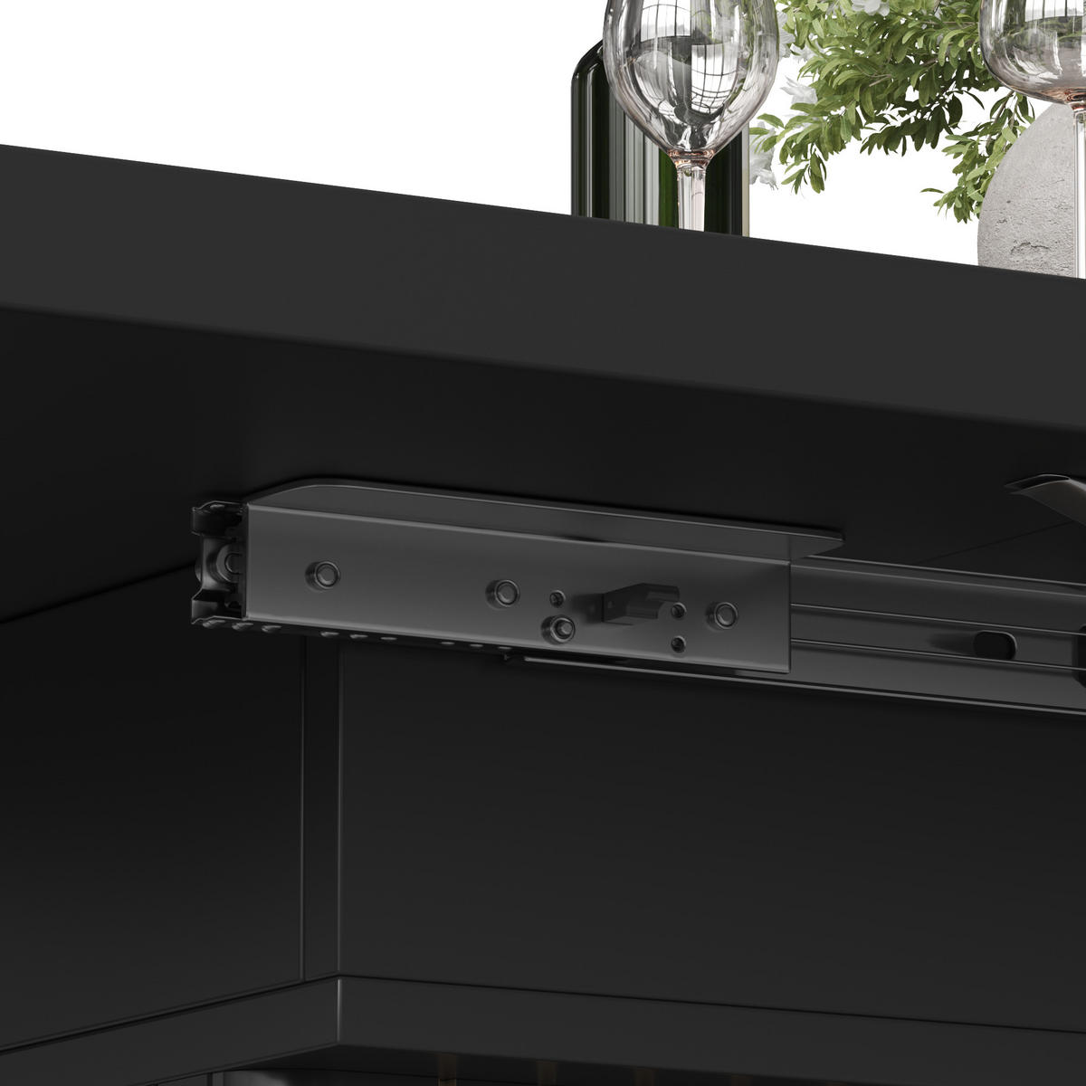 ESSTISCH 120–160/80/76 cm, Schwarz - Schwarz, Holzwerkstoff/Metall (160/80/76cm)