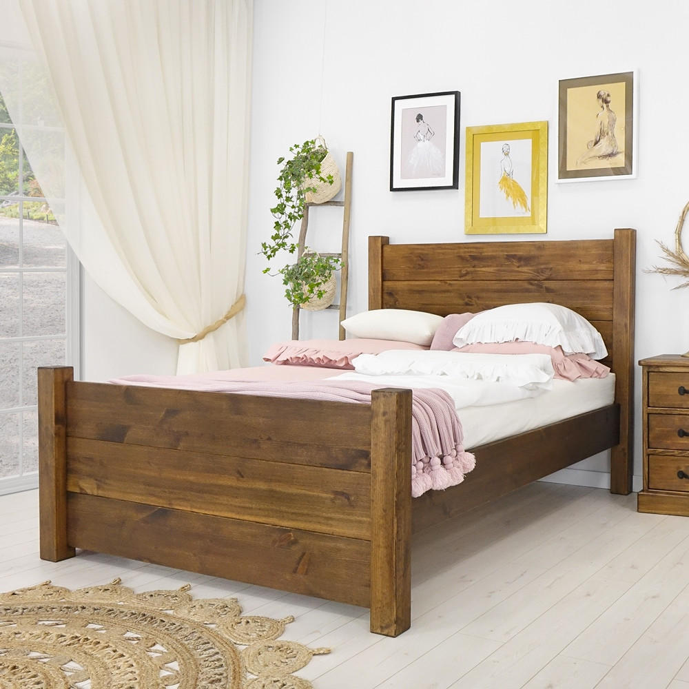 BETT aus Massivholz Rustyk Dobromir 140x200 - Dunkelbraun, Holz (140/200cm) - Seart