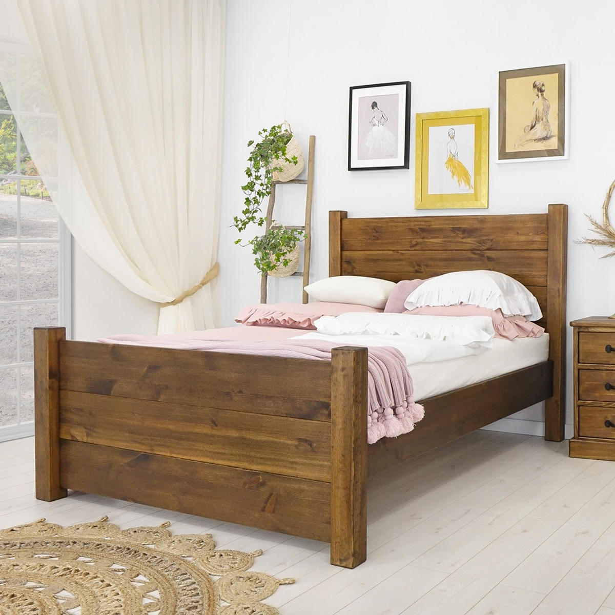 BETT aus Massivholz Rustyk Dobromir 140x200 - Dunkelbraun, Holz (140/200cm) - Seart