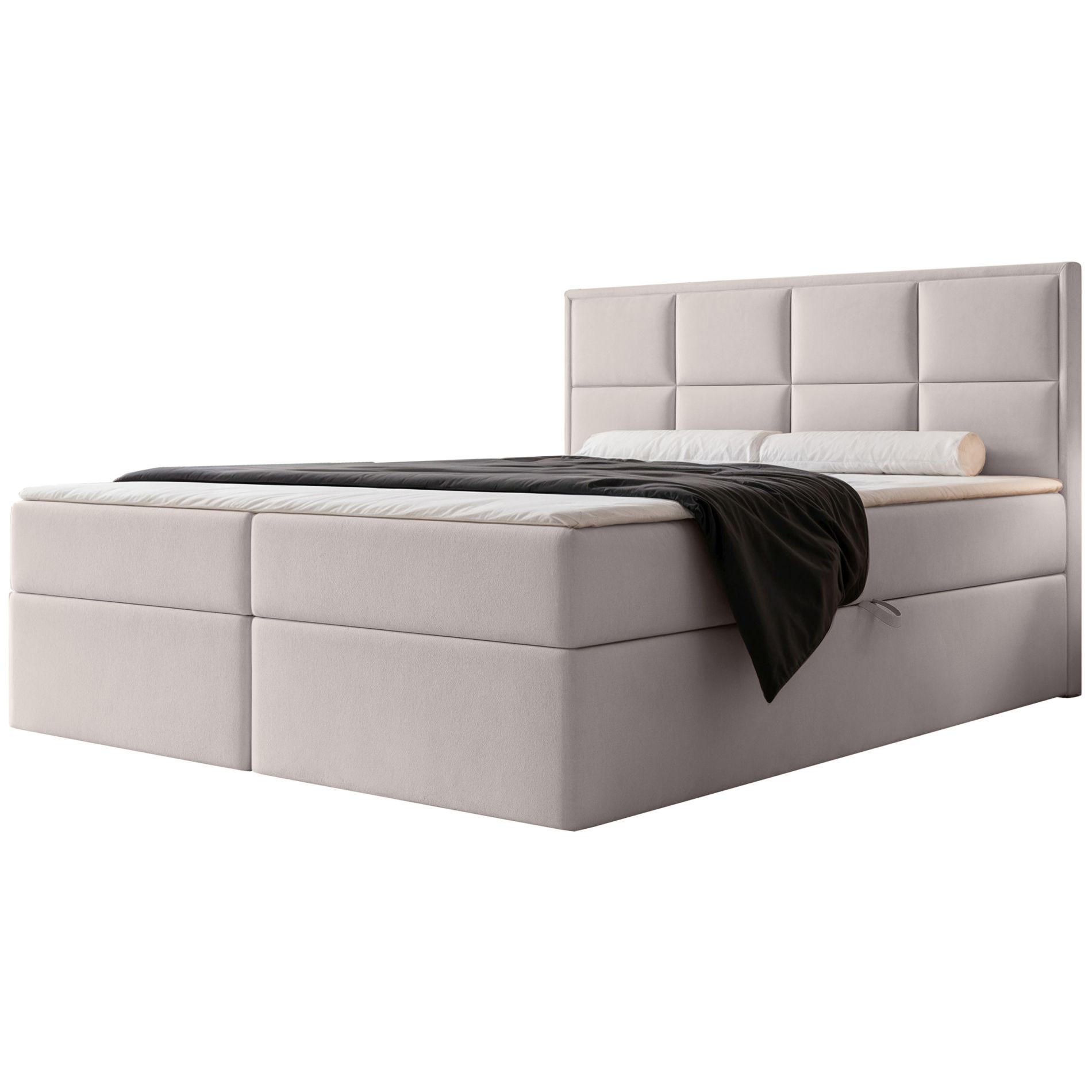 BOXBETT Silensio Greige Samt 160x200 cm - Taupe, Textil (160/200cm) - Selsey