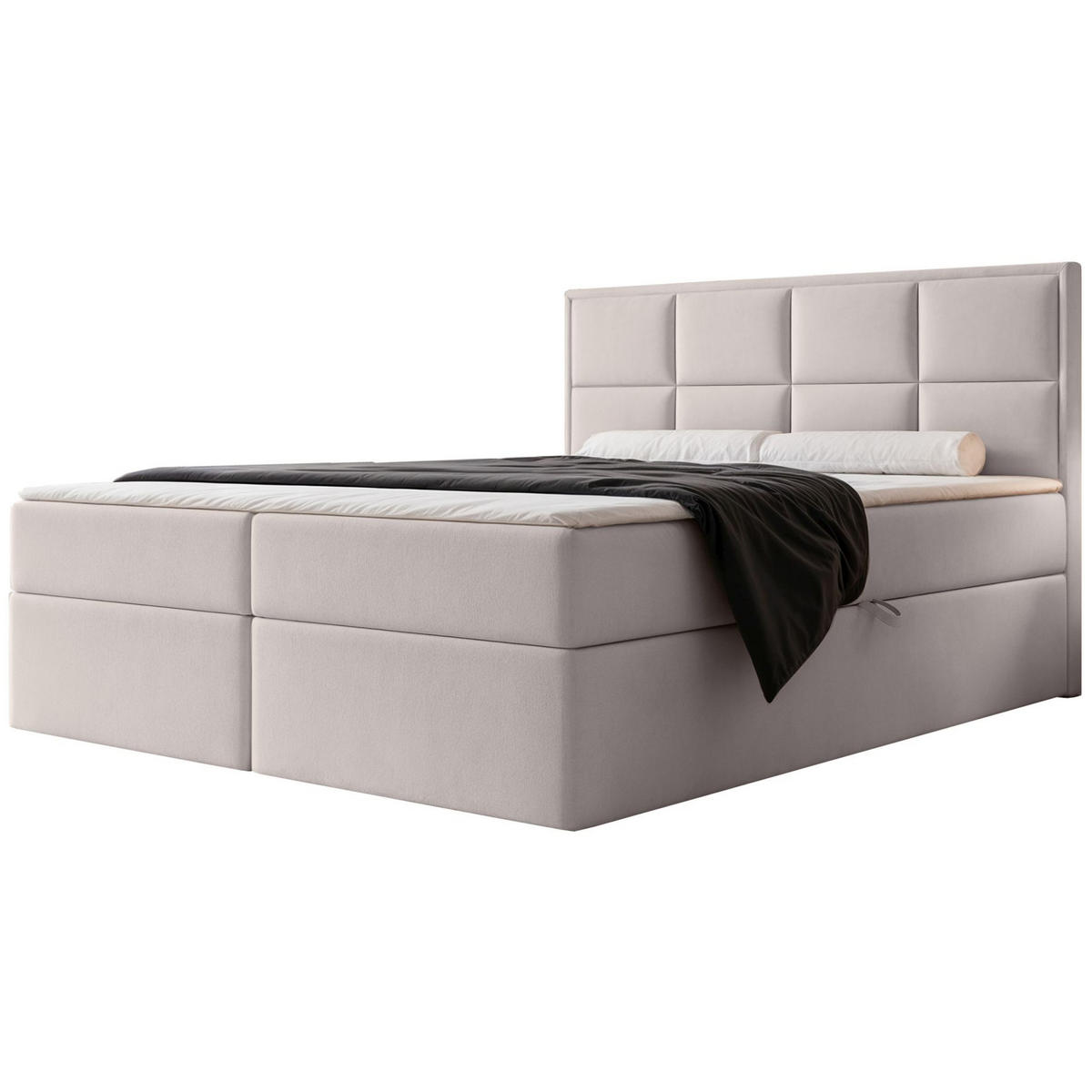 BOXBETT Silensio Greige Samt 180x200 cm - Taupe, Textil (180/200cm) - Selsey