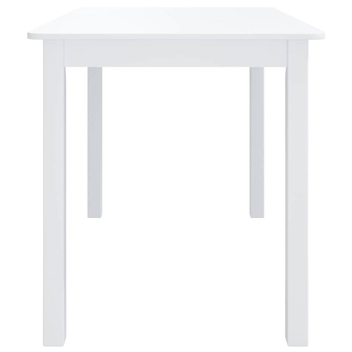 ESSTISCH Weiss 114/71/75 Cm Massivholz Gummibaum - Weiß, Holz (114/71/75cm) - vidaXL