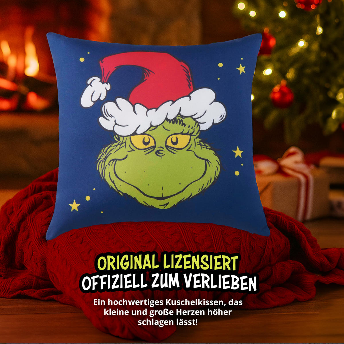 ZIERKISSEN The Grinch blau 30 x 30 cm - Blau, Textil (30/30cm) - United Labels