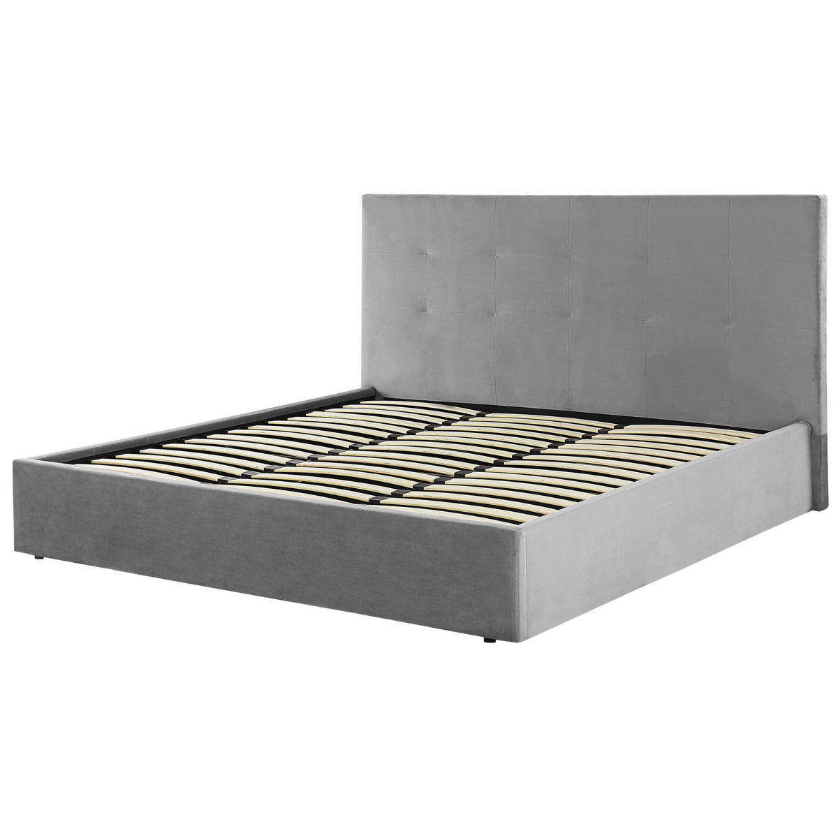 POLSTERBETT 180/200cm Hellgrau Lorient - Hellgrau, Textil (180/200cm) - Beliani