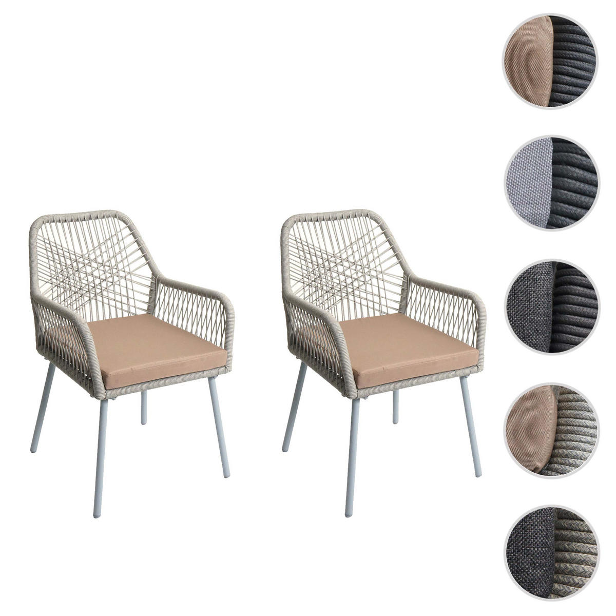 GARTENSTUHL Grau, Taupe - Taupe/Grau, Textil (54/81/62cm) - MCW
