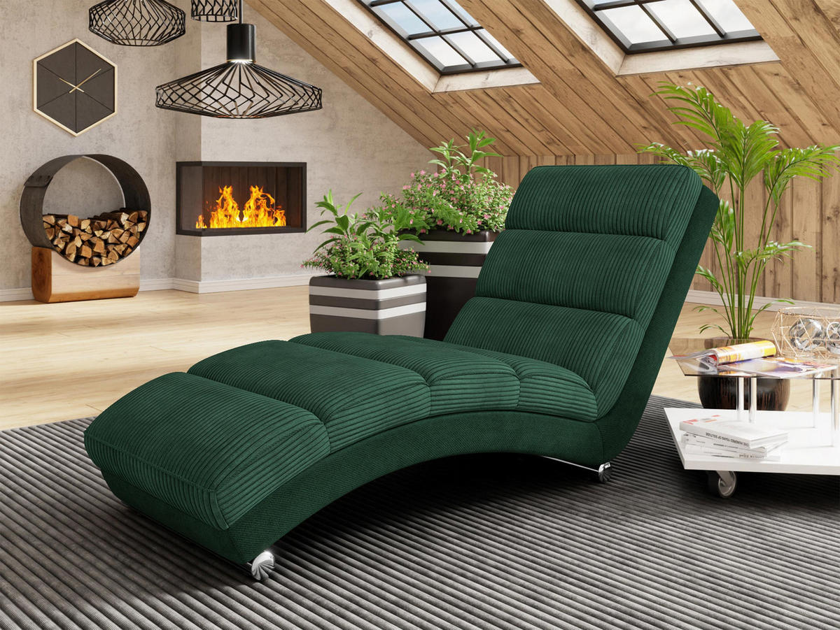 FOTOLIU Holiday Reiat - verde închis/culoare crom, material textil/lemn (62/84/180cm) - MIRJAN24