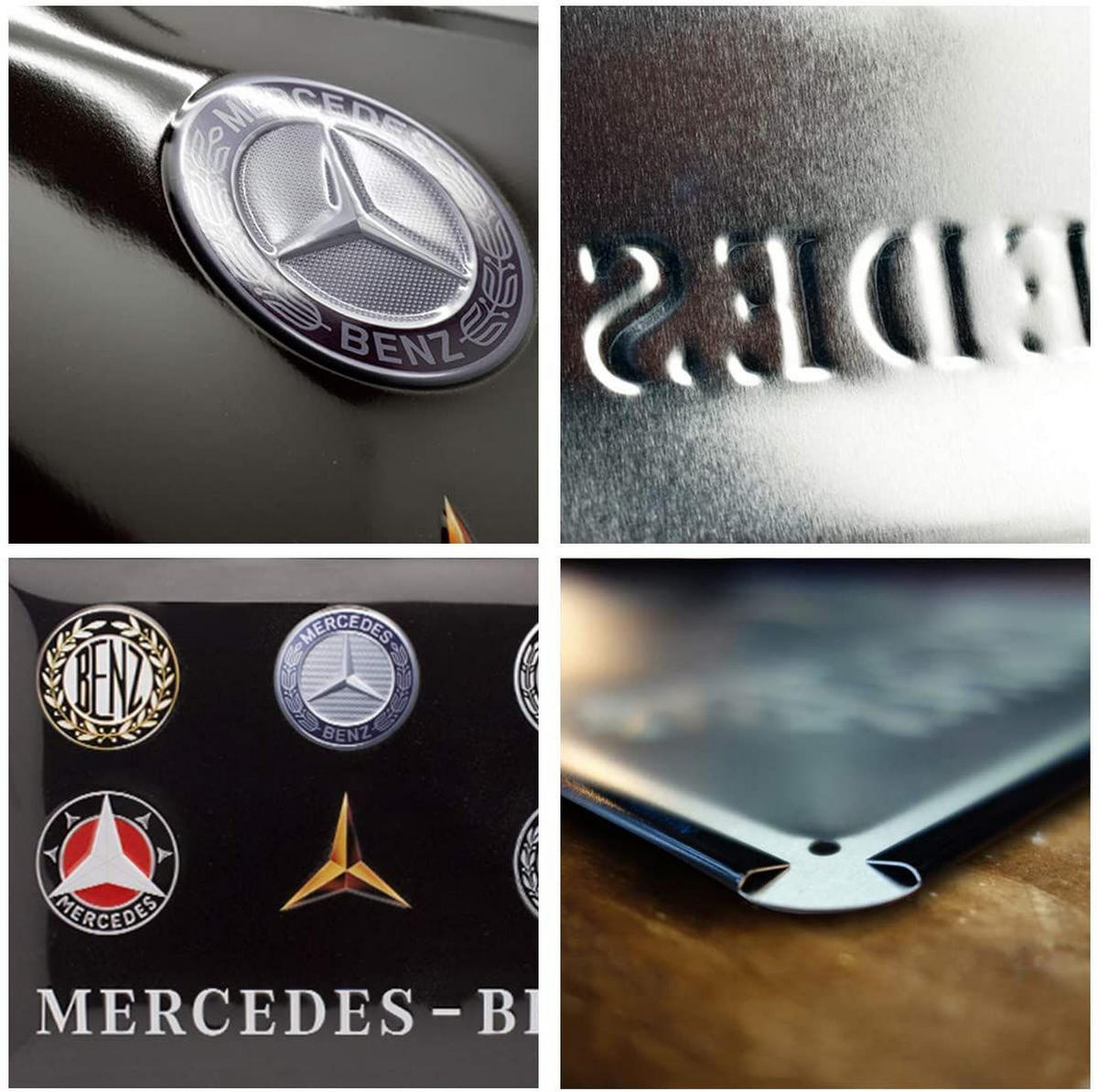 BLECHSCHILD 30/40 cm Mercedes-Benz Logo Evolution - Multicolor, Metall (40/30/0.2cm) - Nostalgic-Art