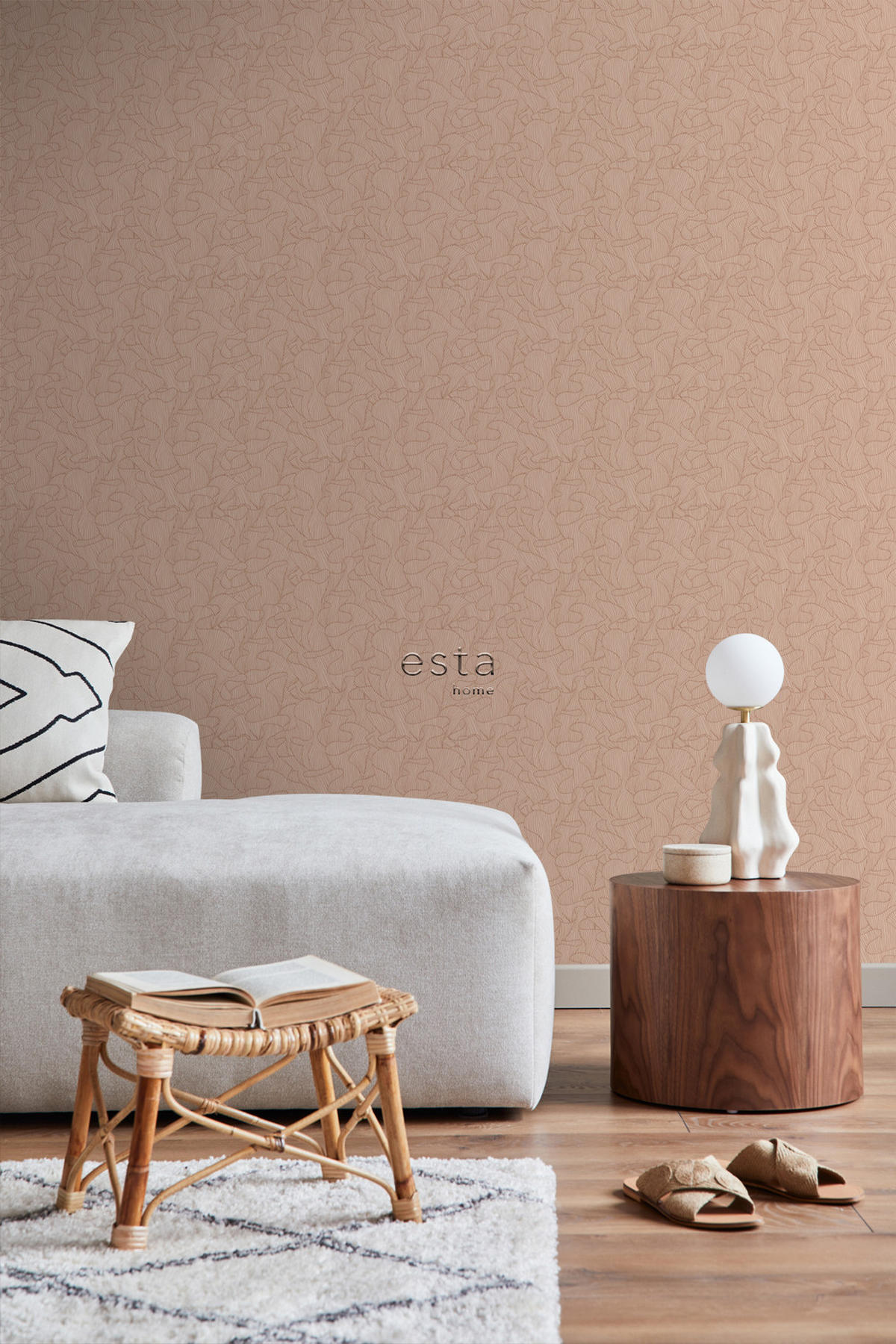 TAPETE Koralle 50 x 900 cm - Terracotta, Papier (50/900cm) - ESTAhome