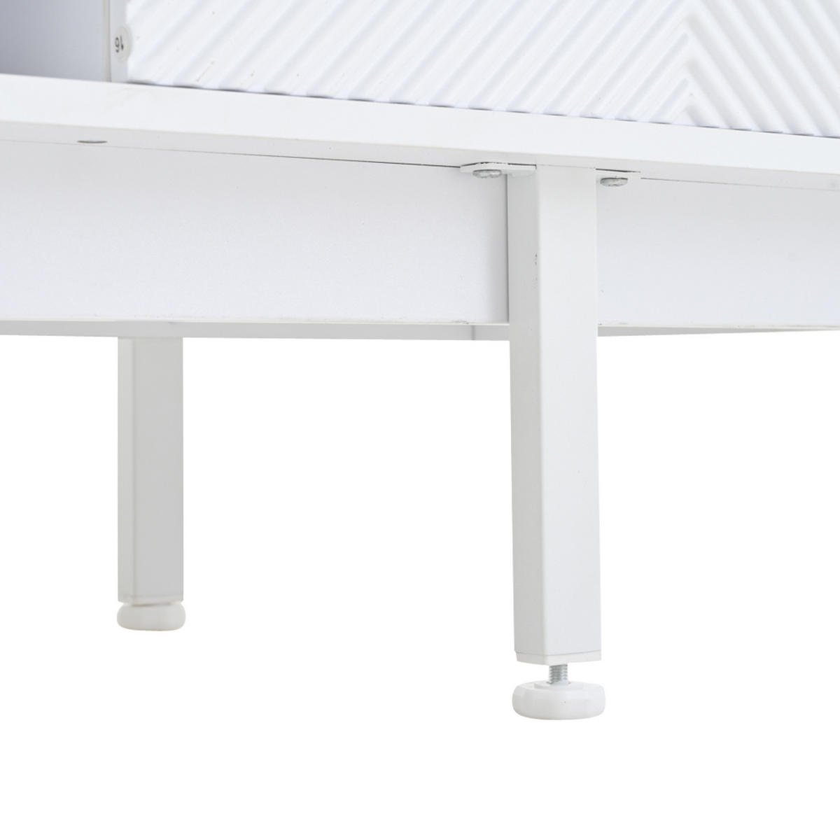 LOWBOARD 200/40/50.5 cm Weiß aus Spanplatte mit 2 Türen und 2 Schubladen - Weiß, Holzwerkstoff (40/50.5/200cm) - OKMYHOME