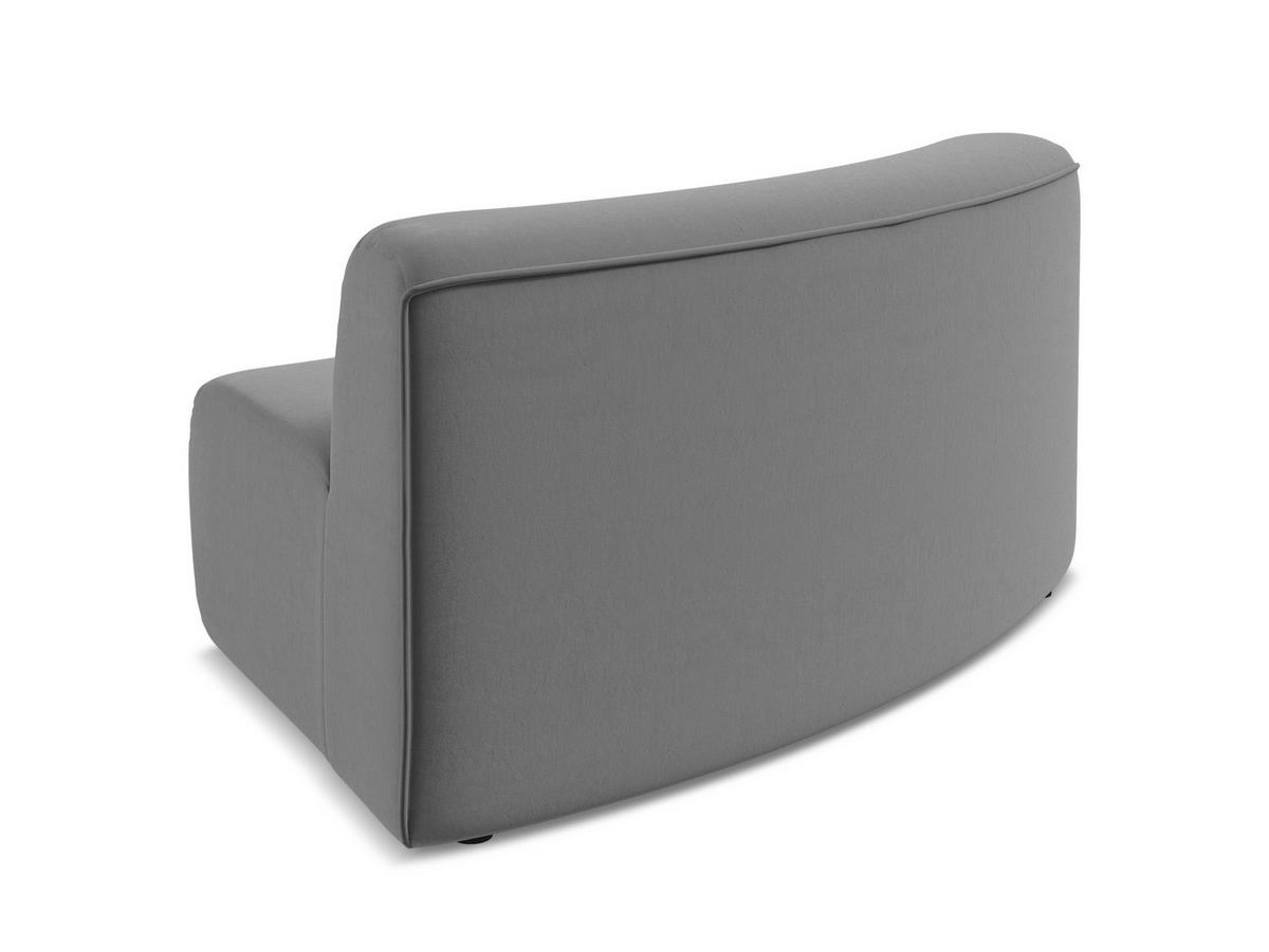 SOFAELEMENT Samt Stoff Grau - Dunkelgrau/Schwarz, Kunststoff/Textil (147/70/89cm) - Makamii