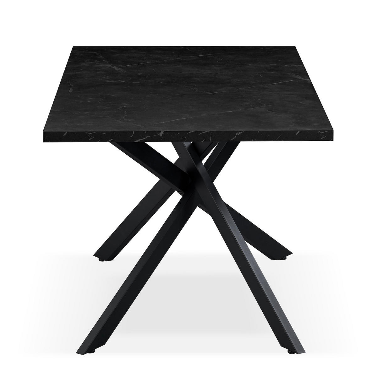 ESSTISCH LARS 120-160/80/76 cm Marmor-Schwarz - Anthrazit/Schwarz, Holzwerkstoff/Metall (80/120/76cm) - B&D Home