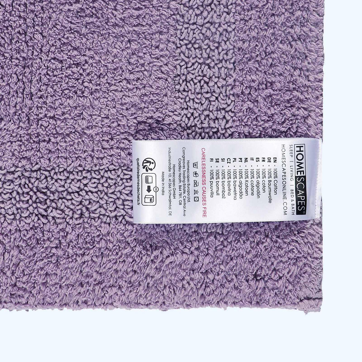BADGARNITUR 2-tlg. Badematte & WC-Vorleger, 100% Baumwolle - Flieder, Textil (80/50cm) - Homescapes