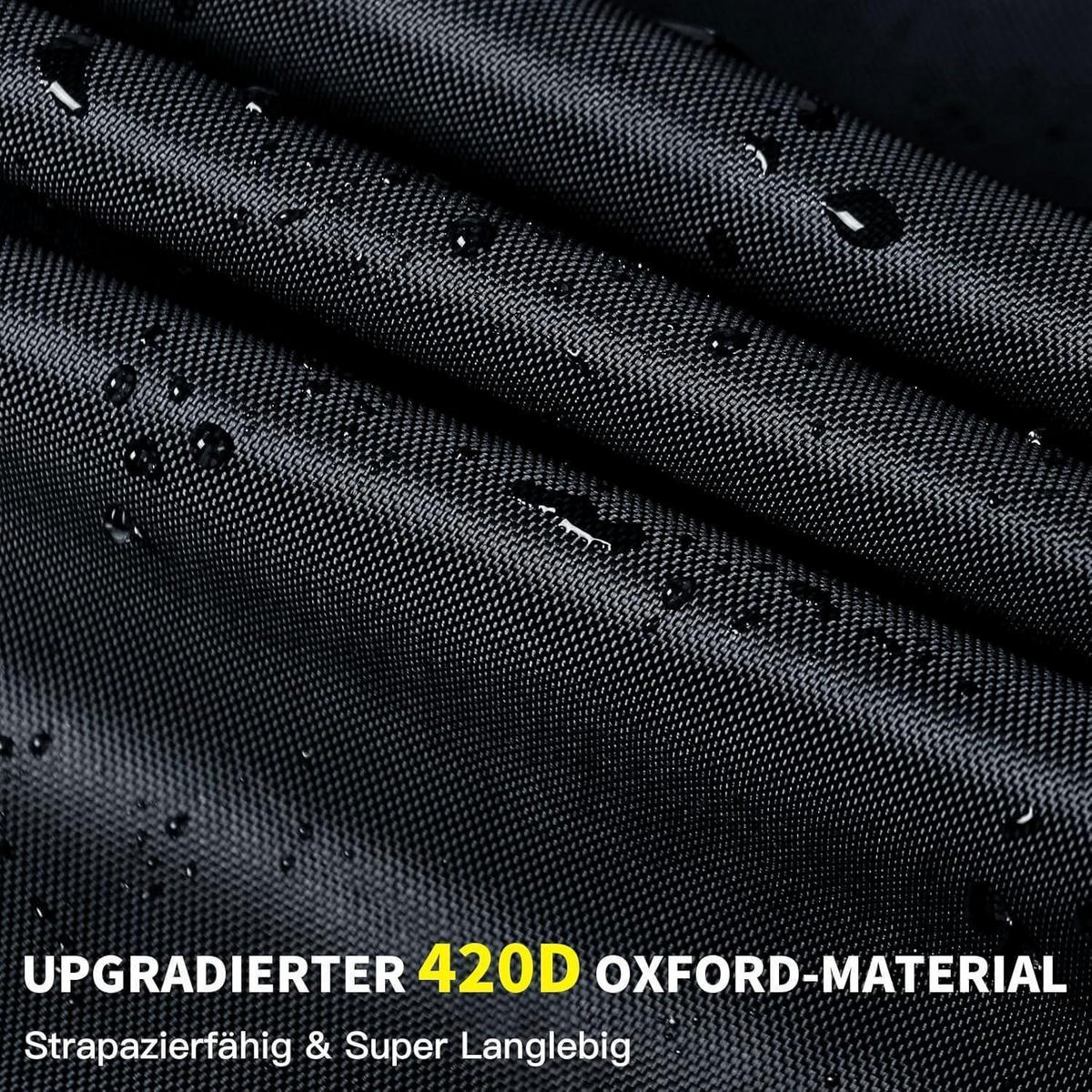 FAHRRADABDECKUNG 420D Oxford Tiefschwarz Wasserdicht für 1 Fahrrad - Schwarz, Textil (17/6/23cm)