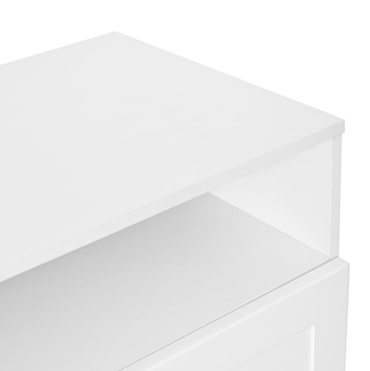 SCHUHSCHRANK 73/34/109 cm in Weiß mit 2 Türen und verstellbaren Einlegeböden - Weiß, Holzwerkstoff (73/109/34cm) - Flora Grace
