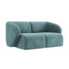 2-SITZER-SOFA Chenille Stoff Blau - Blaugrau/Schwarz, Holzwerkstoff/Kunststoff (174/75/94cm) - Makamii
