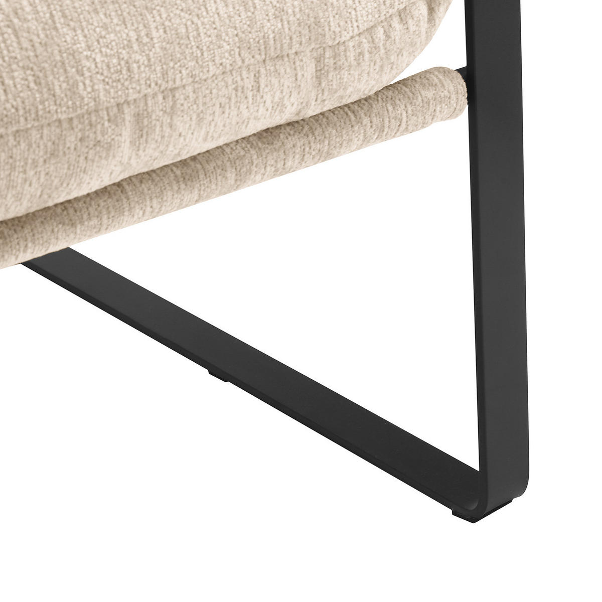 LOUNGESESSEL - Beige/Schwarz, Textil/Metall (76/76/81cm) - home24