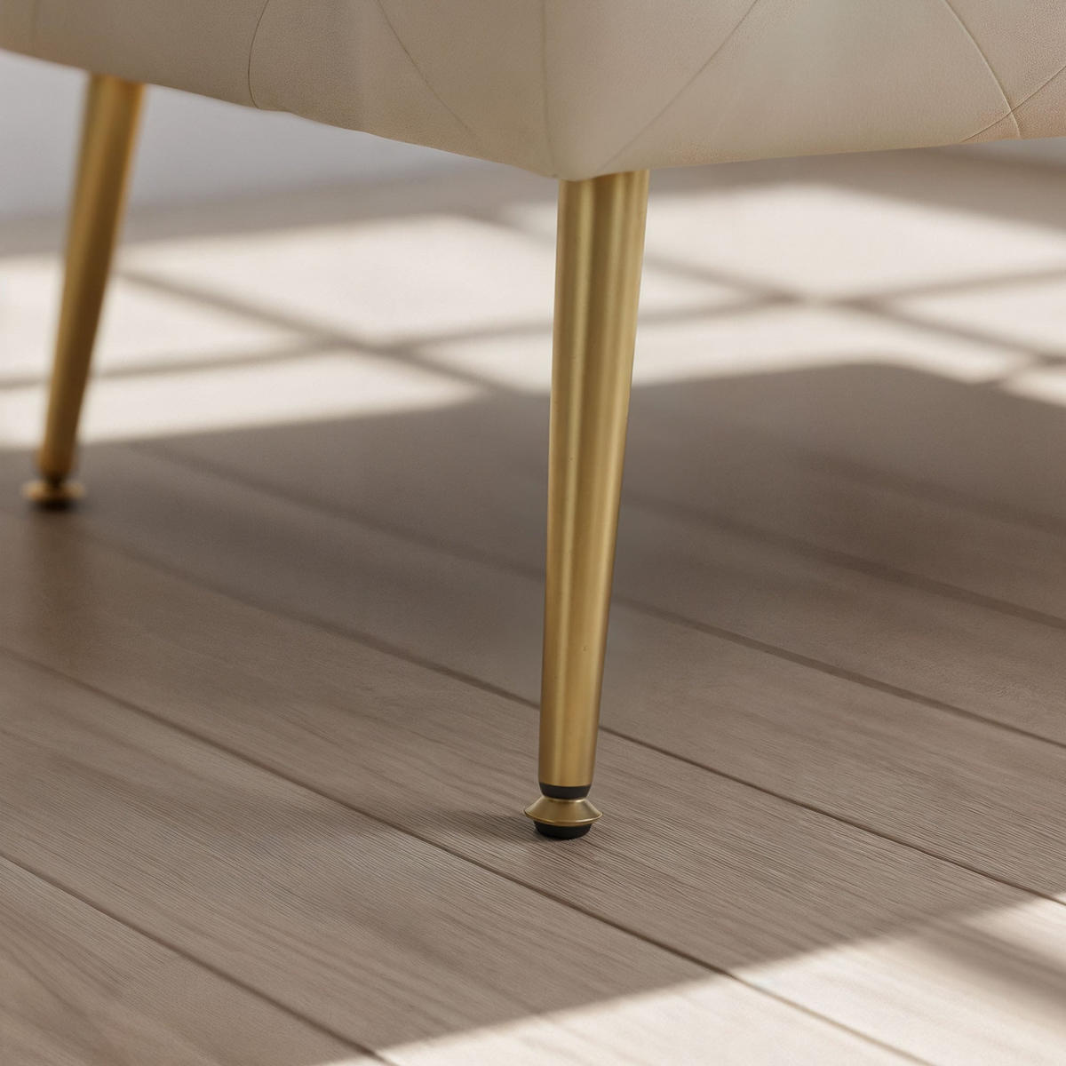 SITZHOCKER MADRID, Beige, T80xB37xH42 - Beige, Holz (37/42/80cm) - Milordbikes