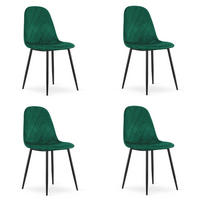 ESSZIMMERSTUHL 4-er Set DAPI dunkelgrüner Sitz - Dunkelgrün, Textil (44.5/87.5/50.5cm) - Valora