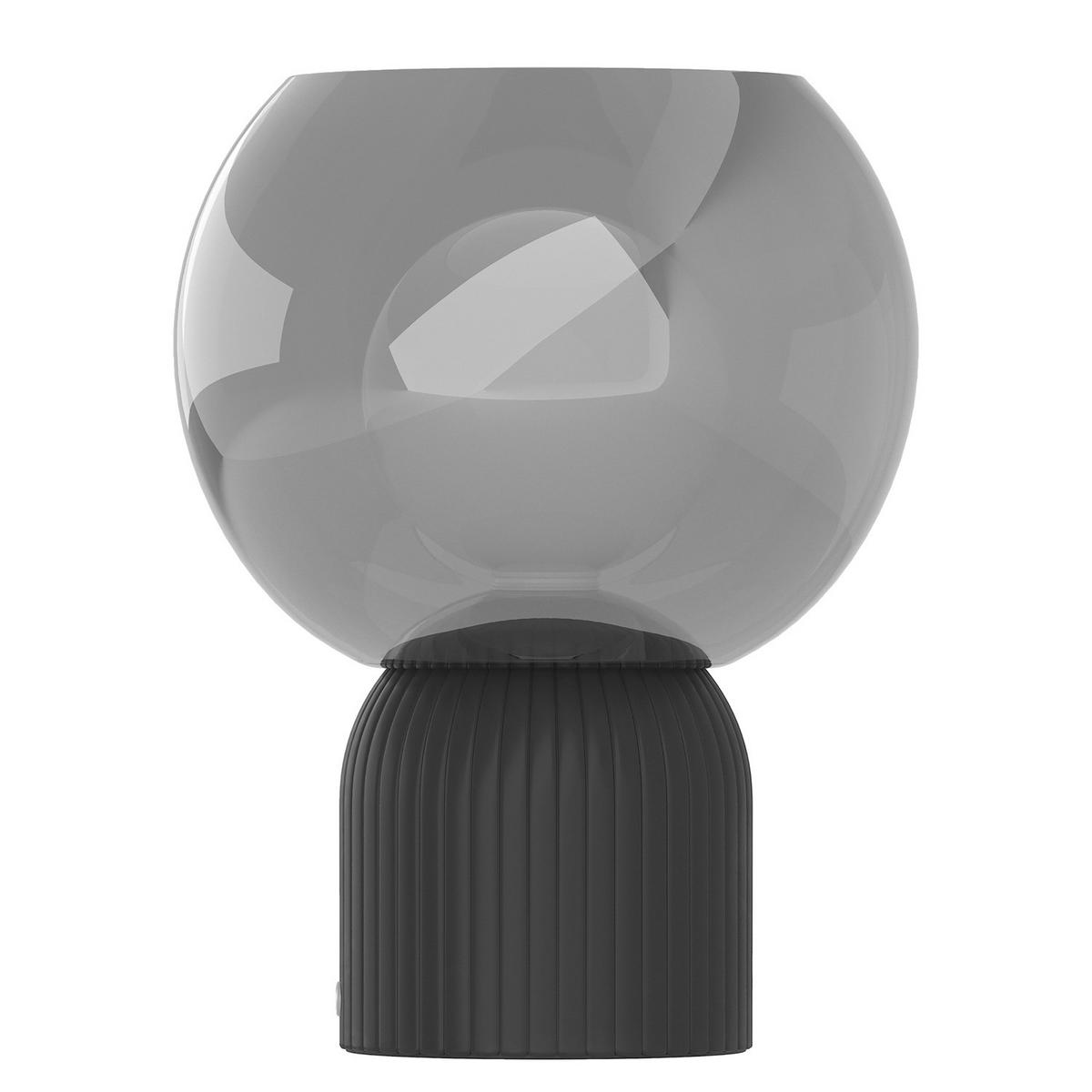 AKKU-TISCHLEUCHTE - Glas / Eisen - Schwarz, Glas/Metall (20/20/26cm) - home24
