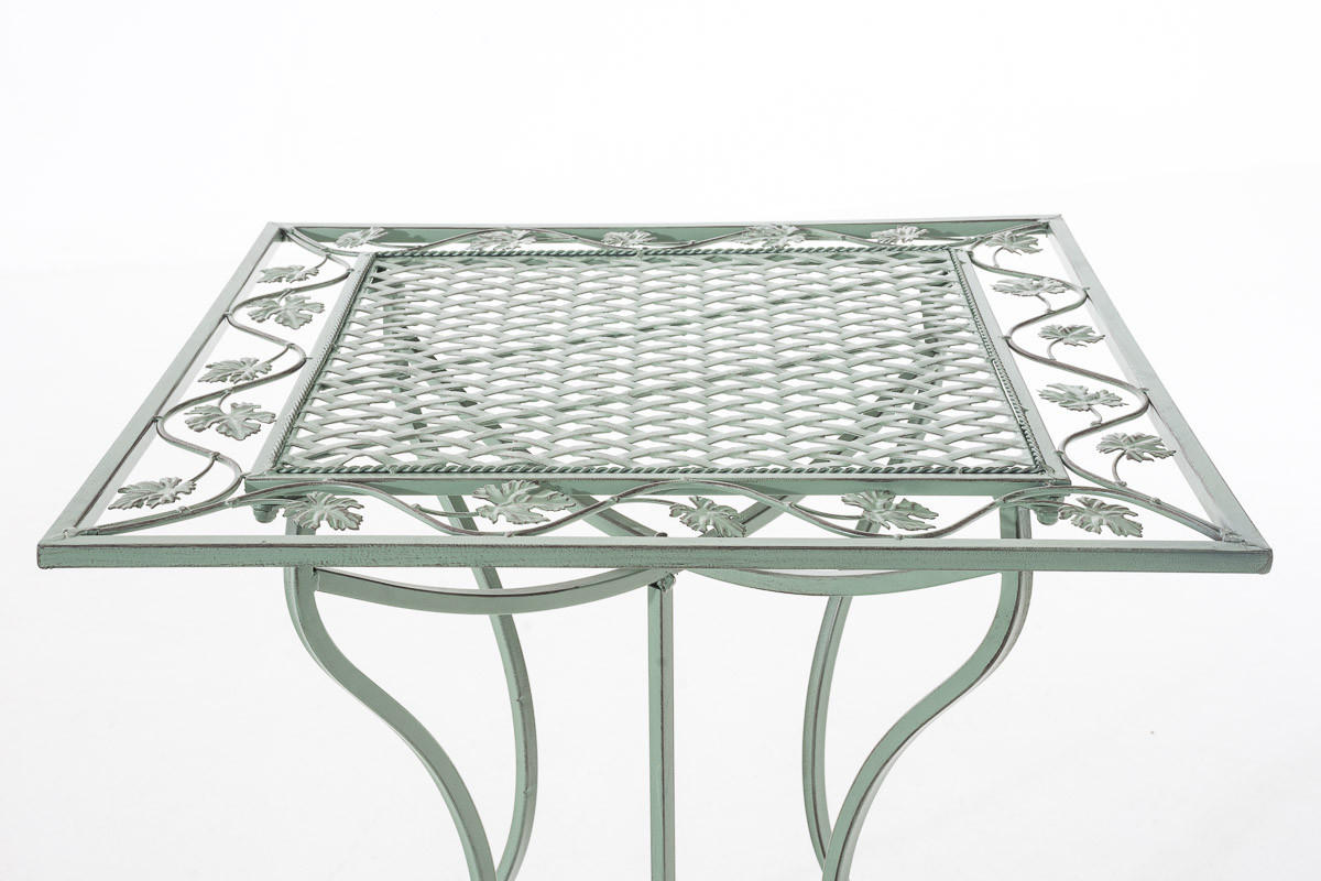 GARTENTISCH eckig 60/60/72 cm Metall Antik-Grün - Grün, Metall (60/60/72cm) - CLP