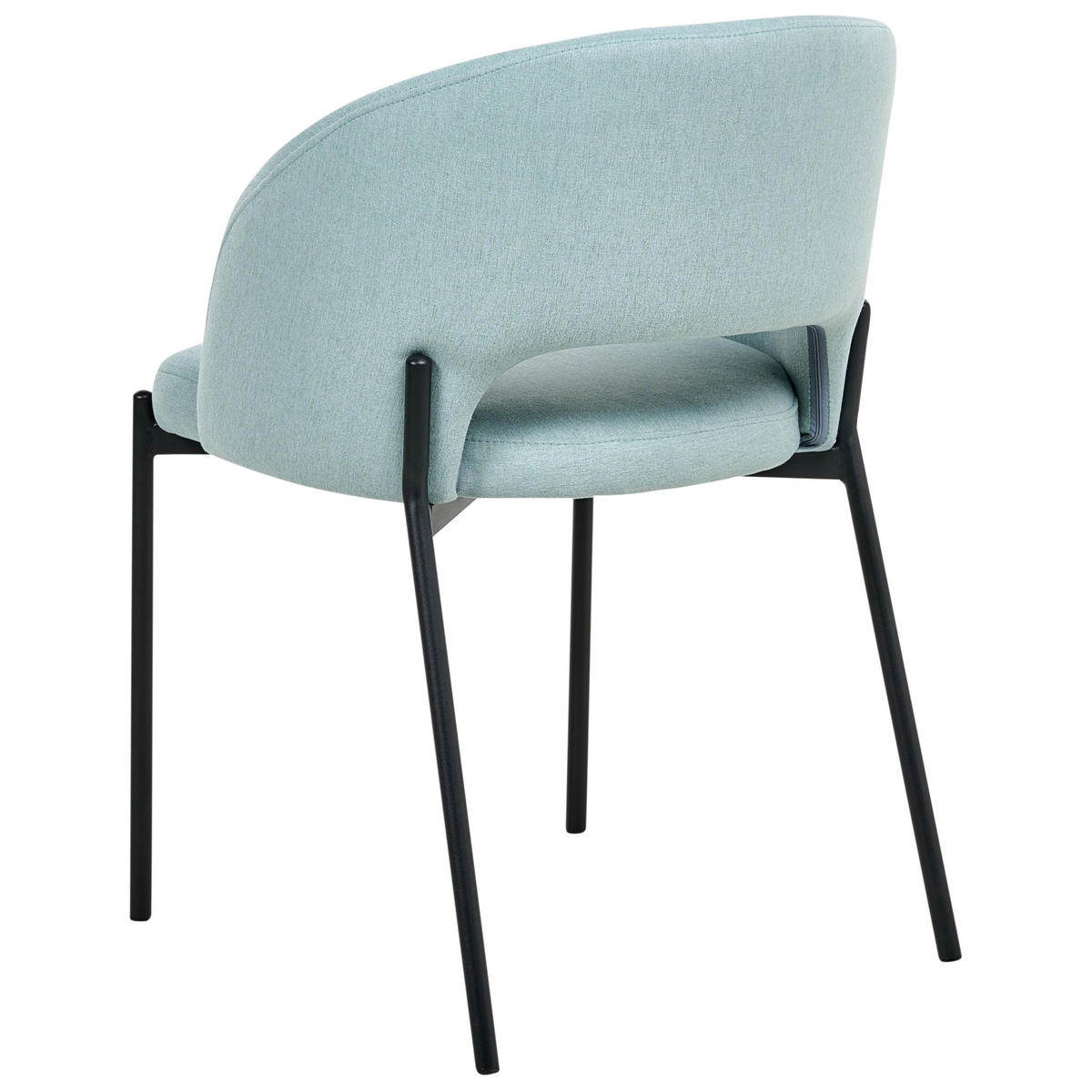 ESSZIMMERSTUHL 2er-Set Hellblau Penny - Blau/Schwarz, Textil (46/76/50cm) - Beliani