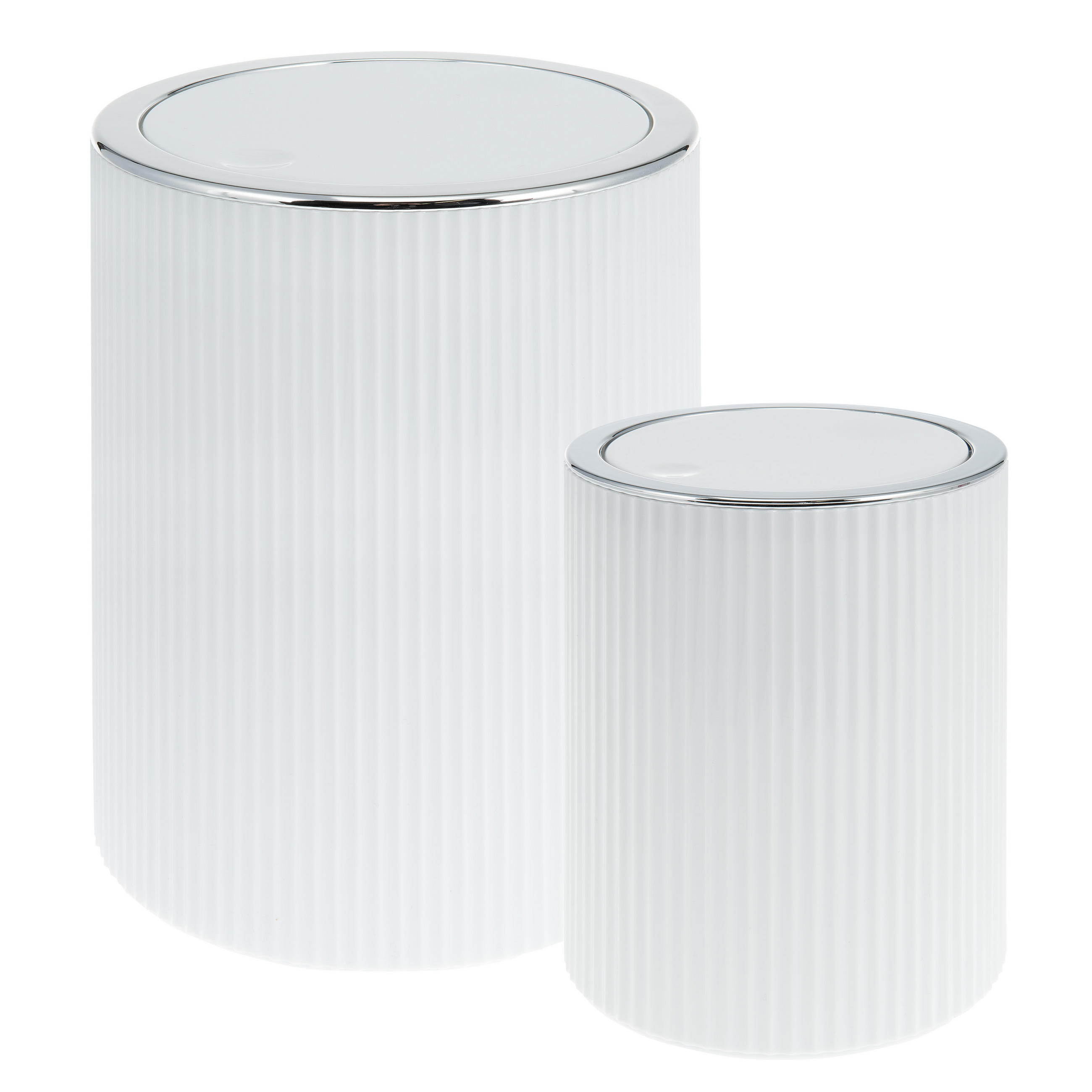 KOSMETIKEIMER 2er-Set, GAVELLO weiß, Kunststoff - Weiß, Kunststoff (12.5/16.3/12.5cm) - bremermann