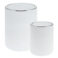 KOSMETIKEIMER 2er-Set, GAVELLO weiß, Kunststoff - Weiß, Kunststoff (12.5/16.3/12.5cm) - bremermann