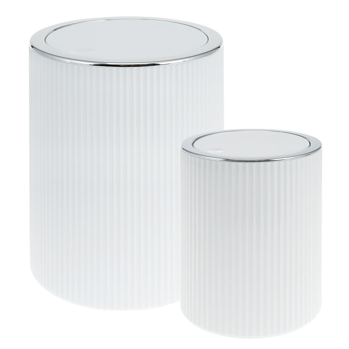 KOSMETIKEIMER 2er-Set, GAVELLO weiß, Kunststoff - Weiß, Kunststoff (12.5/16.3/12.5cm) - bremermann