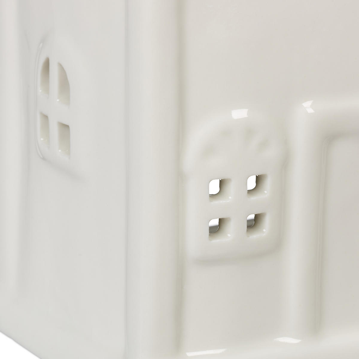 TEELICHTHAUS - Weiß, Keramik (12.5cm) - Relaxdays