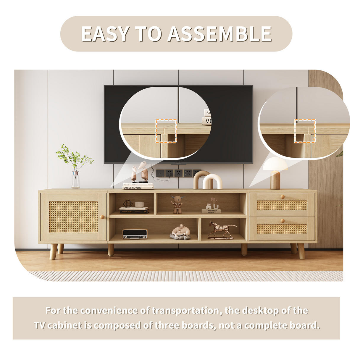 TV-SCHRANK mit Kabelführung 160 cm in Eiche mit 2 Schubladen und 1 Tür - Braun, Holzwerkstoff (39/40.5/160cm) - Beauniv