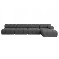 ECKSOFA modulares Sofa Razon-L3 - 380x160x70 cm Grau Bouclé - Grau, Holzwerkstoff/Textil (380/160cm) - ALTDECOR