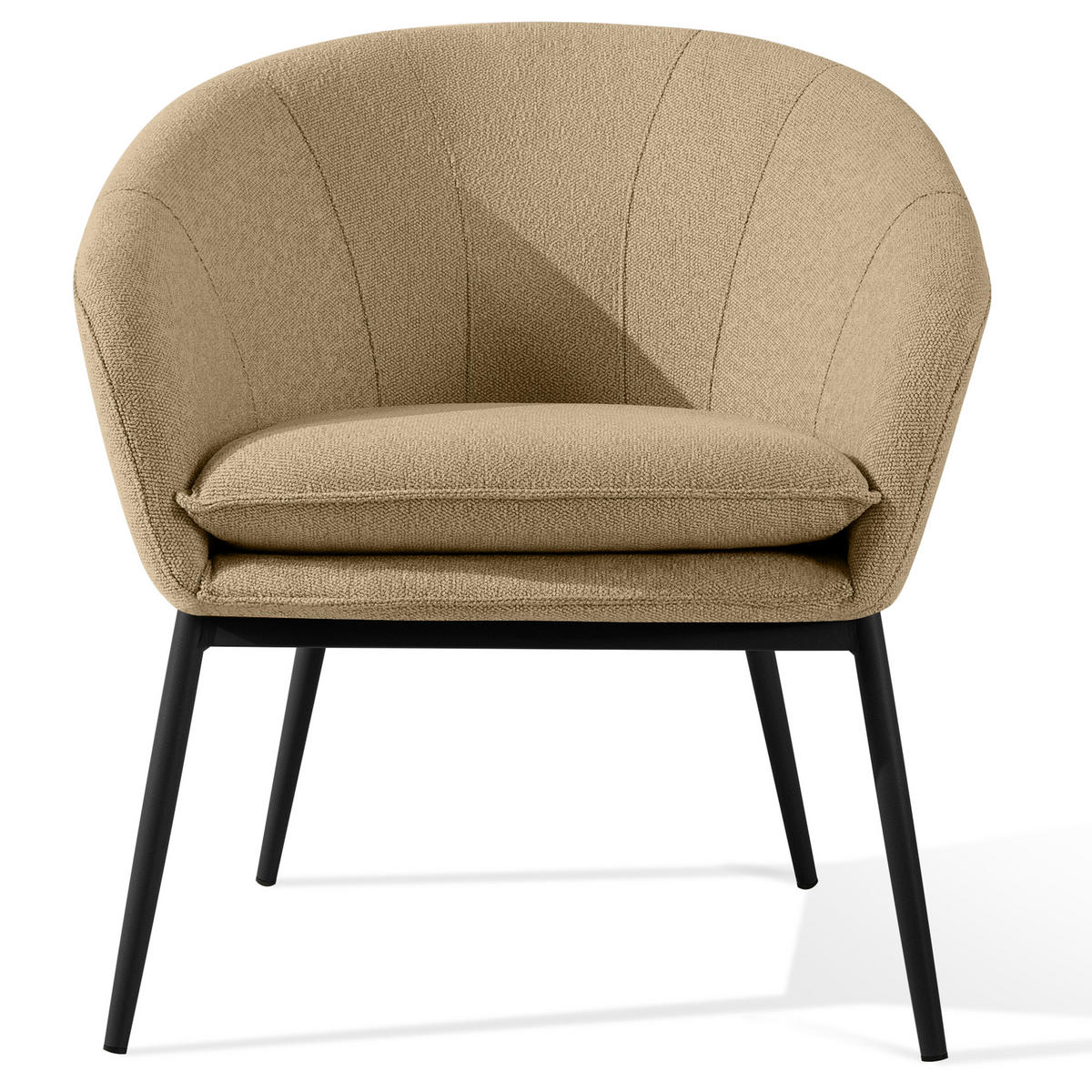 GARTENMÖBELSET SOLIS Gartenlounge-Set, warm beige/schwarz - Beige, Textil/Metall - KONSIMO®