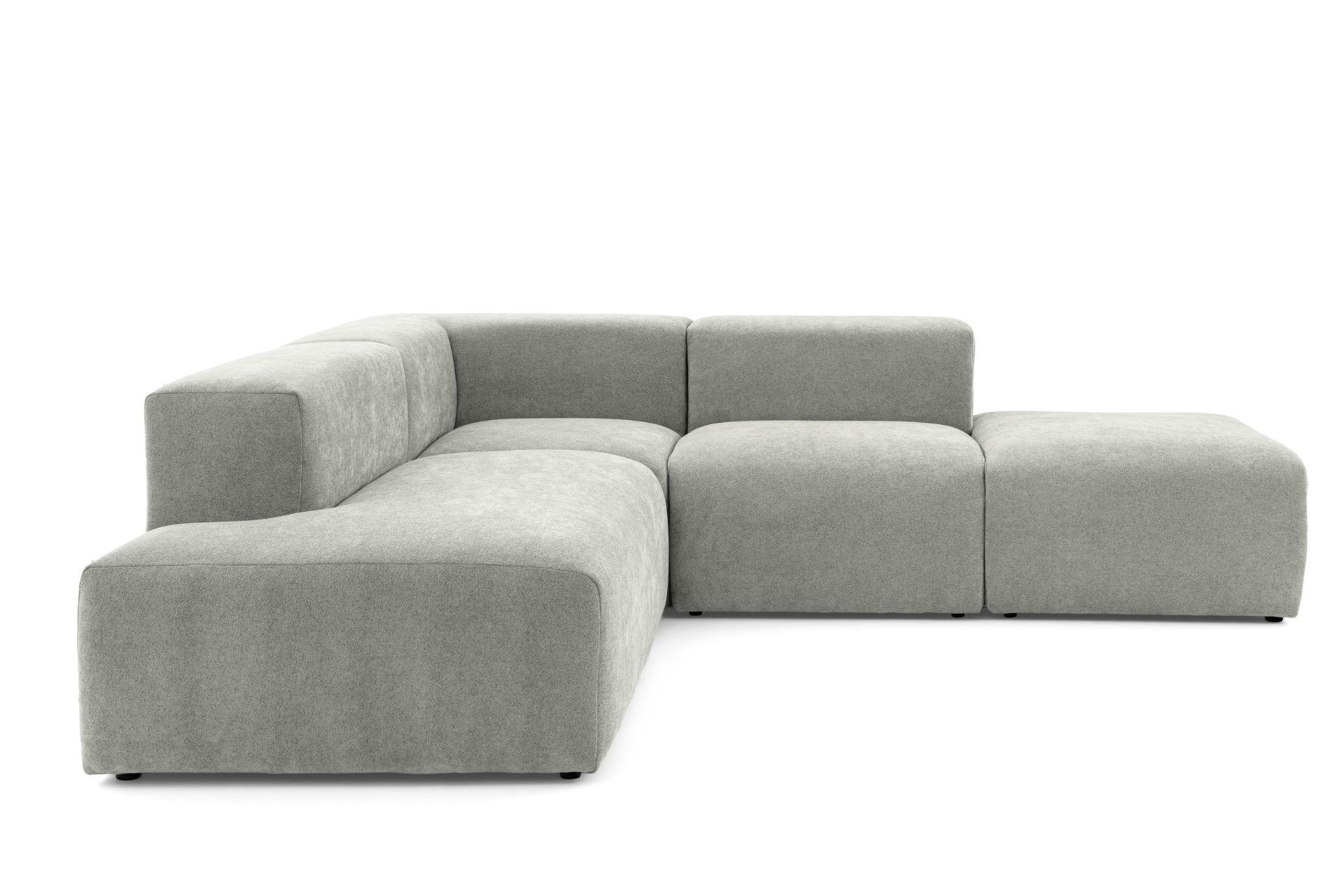 4-SITZER modulares Ecksofa HEAVEN SET 3 Links, Breite 270 cm Webstoff Grau - Schwarz/Grau, Holz/Kunststoff (245/270cm) - Muffo