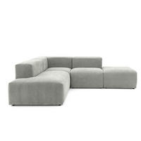 4-SITZER modulares Ecksofa HEAVEN SET 3 Links, Breite 270 cm Webstoff Grau - Schwarz/Grau, Holz/Kunststoff (245/270cm) - Muffo