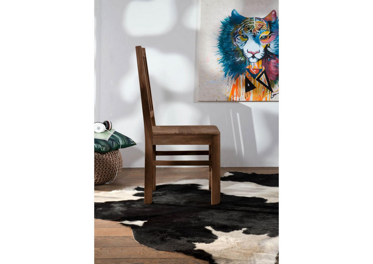 STUHL Massivholz 45 x 45 x 100 cm dunkelbraun TORONTO #131 - Dunkelbraun, Holz (45/100/45cm) - Massivmoebel24