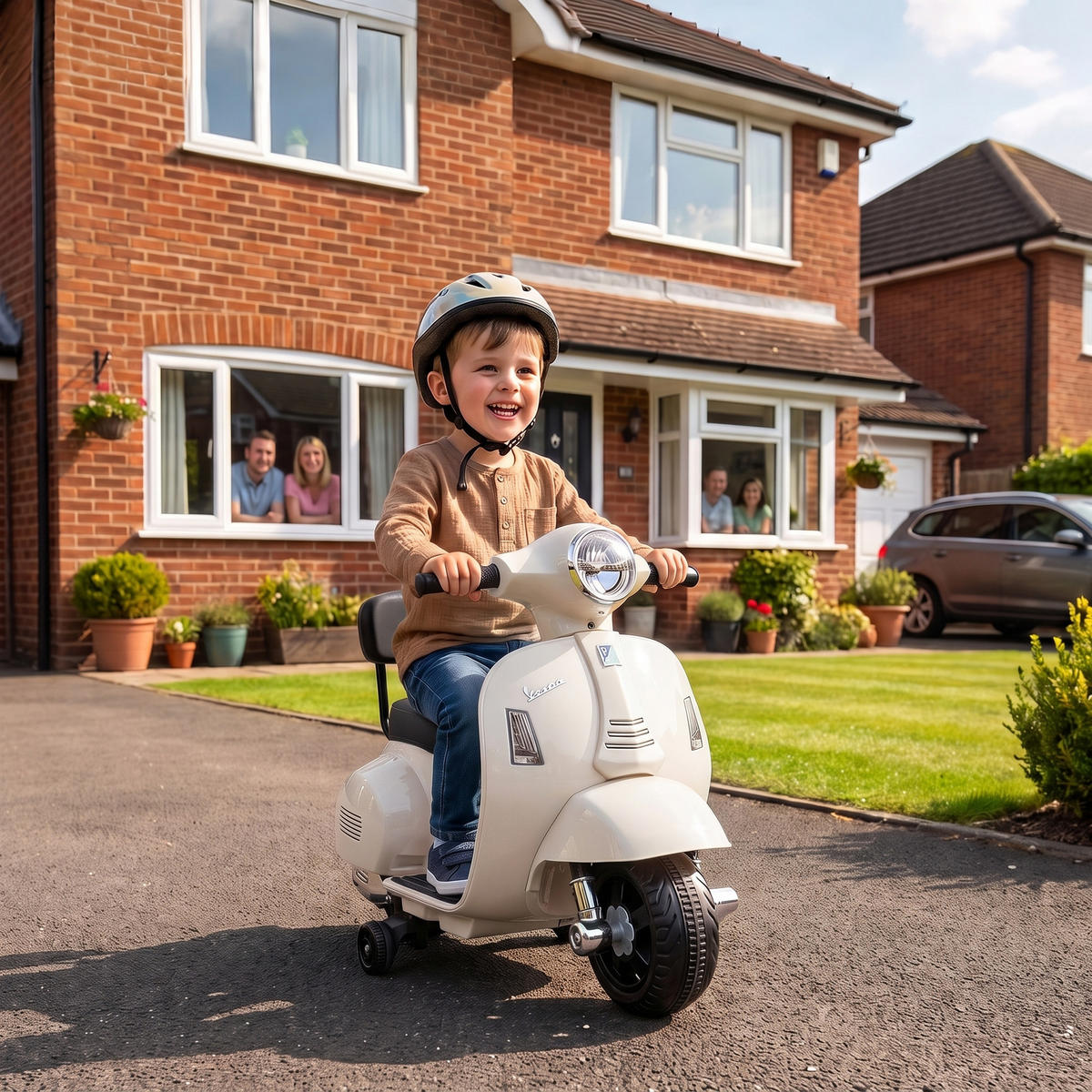 KINDERMOTORRAD Kunststoff Stahl Weiß - Weiß, Kunststoff (66.5/38/52cm) - AIYAPLAY