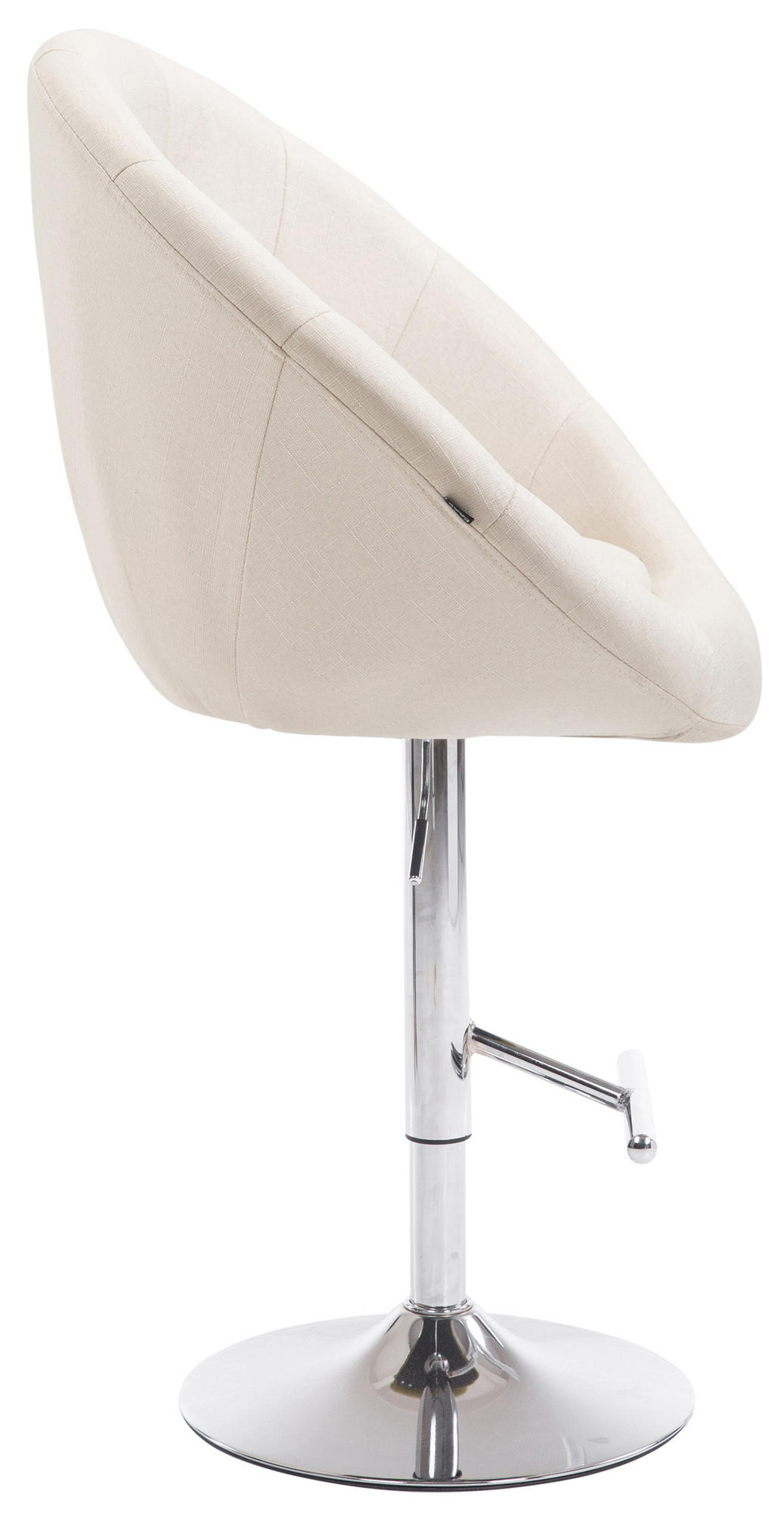 BARHOCKER Stoff creme - Chromfarben/Creme, Textil/Metall (65/107/57cm) - CLP