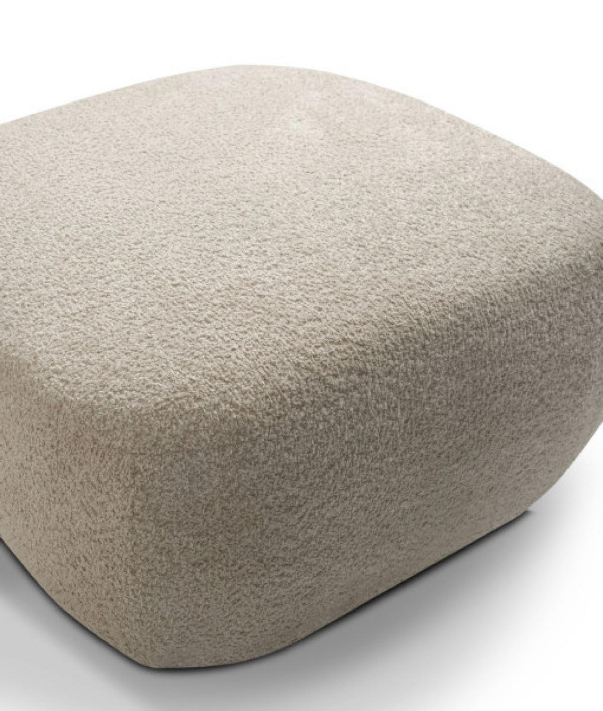 POUF Beige LIO Bezogene Abriamo Stoff Auf Schwarzen Niedrigen Beinen - Beige, Textil (75/39/75cm) - Sepro Meble