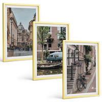 BILDER SET 3er Set - 40x60 cm Goldrahmen - Stadtansichten von Gebäuden - Goldfarben, Kunststoff (40/60cm) - TULUP