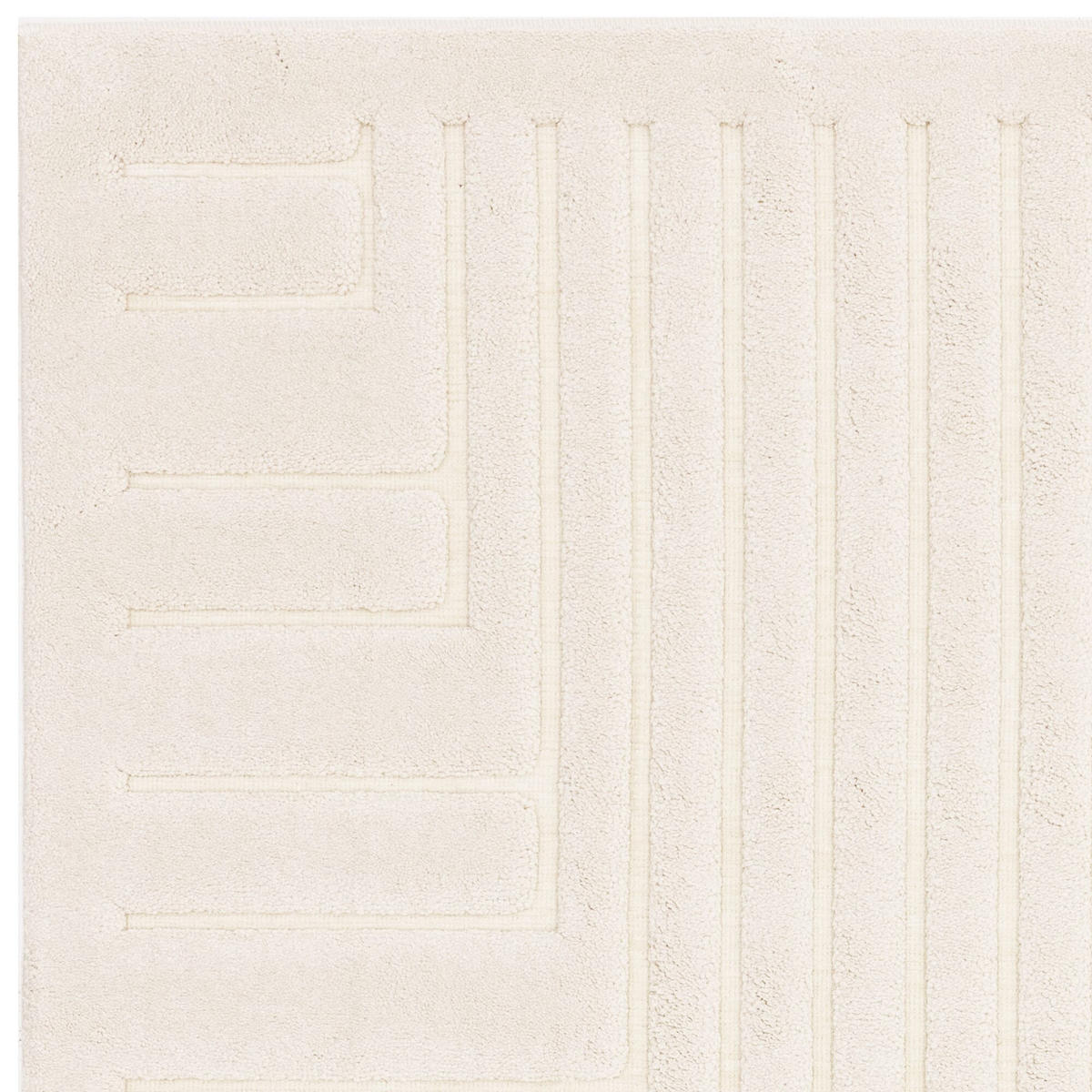 TEPPICH Struktur 3D hoch-tief geometrisch weich pflegeleicht EDEN-Lazonby, Elfenbein 120x170 cm - Champagner, Textil (120/170cm) - KADIMA DESIGN