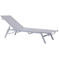 GARTENLIEGE Grau Noli - Grau, Metall (53/32/154cm) - Beliani