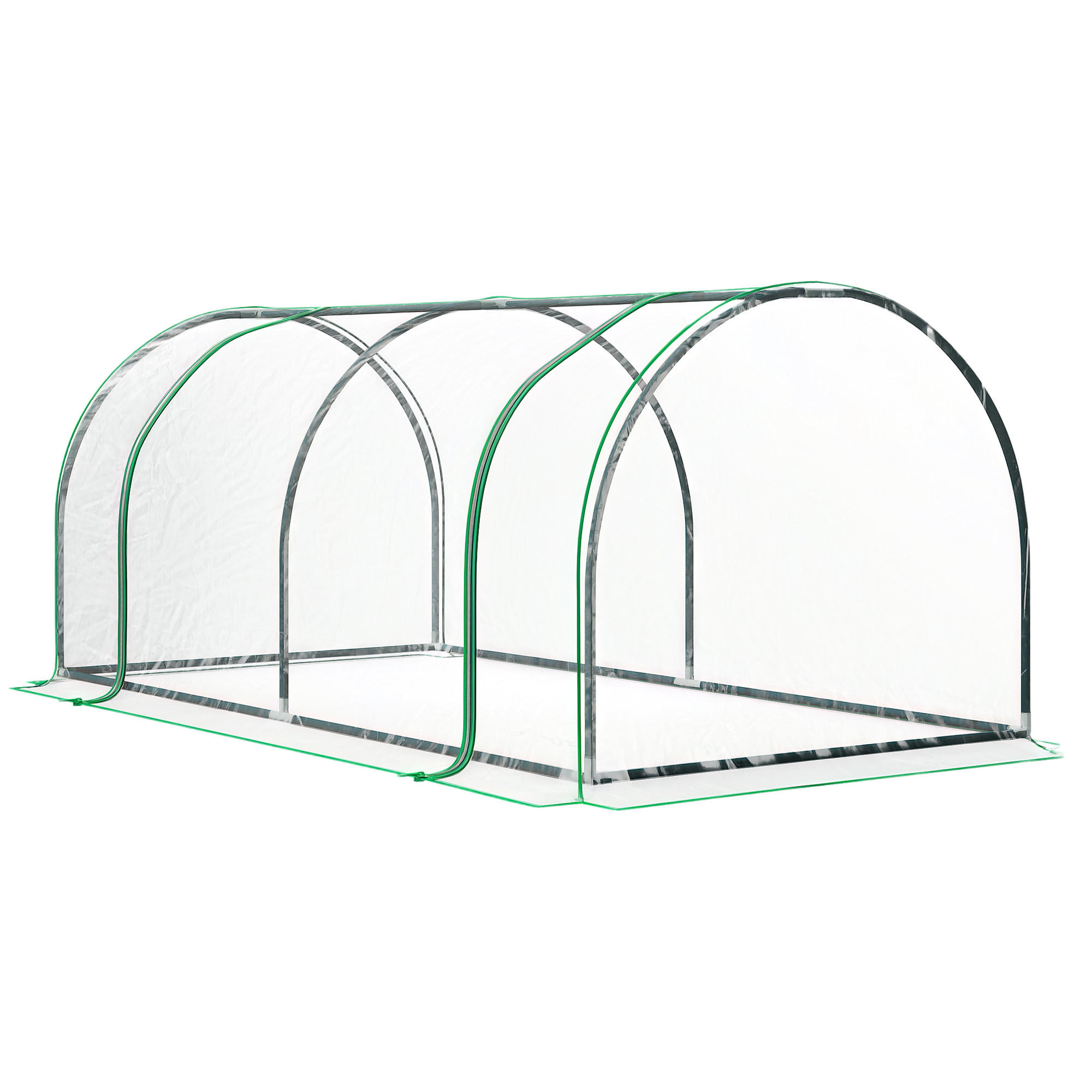 GEWÄCHSHAUS DE-11913 mit Reißverschlusstür & PVC-Bache Transparent - Transparent, Kunststoff (100/80/200cm) - ComfortXL