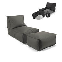 SITZSACK mit Hocker und Hülle Der Sundowner - Schwarz, Textil (60/65/140cm) - Mokebo